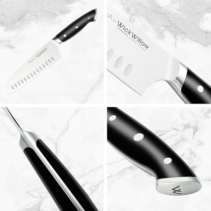 WICKWILLOW 10" Bread Knife – Razor Sharp German Steel – Serrated Knife for Homemade Bread & Sourdough – Full Tang & Ergonomic Handle – Gift Box – Velina Series