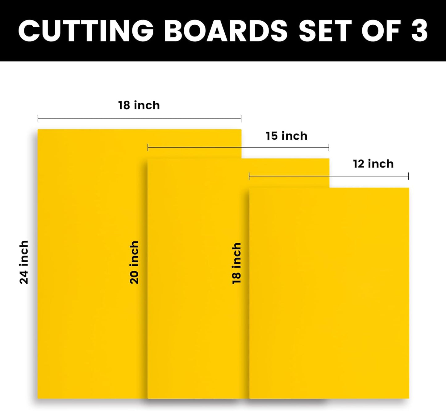 CMI Commercial Grade Cutting Board for Kitchens,Cutting Board Set,Plastic Chopping Board,18 x 12 x 1/2 Inch, Multi-Color 6 of Pack Set,NSF Certified,for Vegetable Meat or Cheese