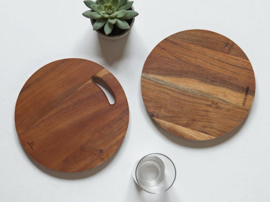 Vesta Homes Wooden Cutting Board for Kitchen/Chopping, Serving Board, Platter for Vegetables, Fruits, Cheese and Charcuterie | Natural Acacia Wood |15 * 10 Inches | Handcrafted in India