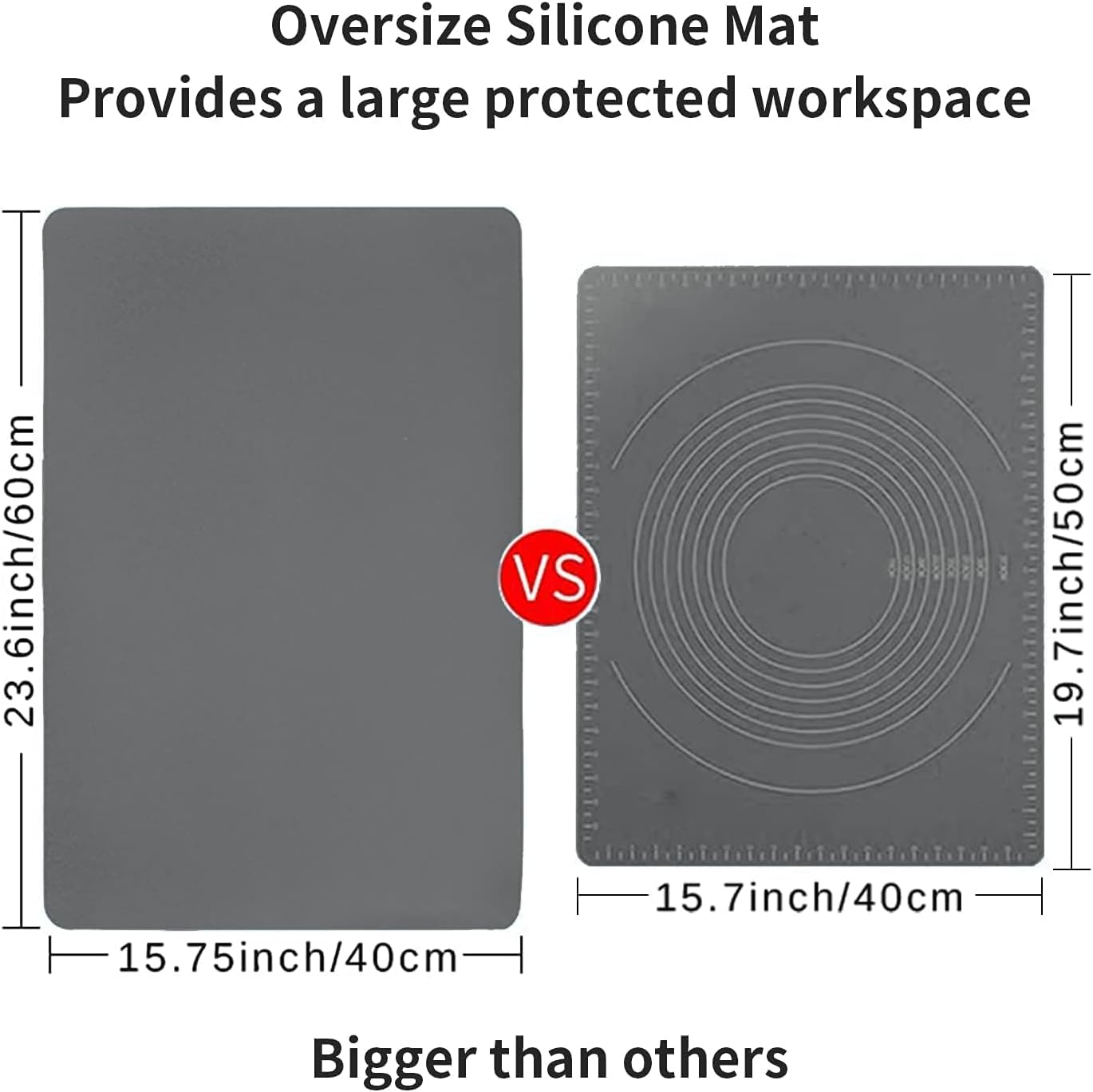 Extra Large Dark Green Countertop Mat - Silicone Table Kitchen Desk Mat - Non-Slip & Heat Resistant - Dinner Placemat Pastry Dough Rolling Mat - Colors B