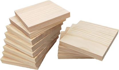 6PCS Unfinished Wood Square Blocks for Crafts, 6x6x1in Blank Wooden Squares Pine Wood Boards for Carving,DIY Wood Coasters,Painting & Burning