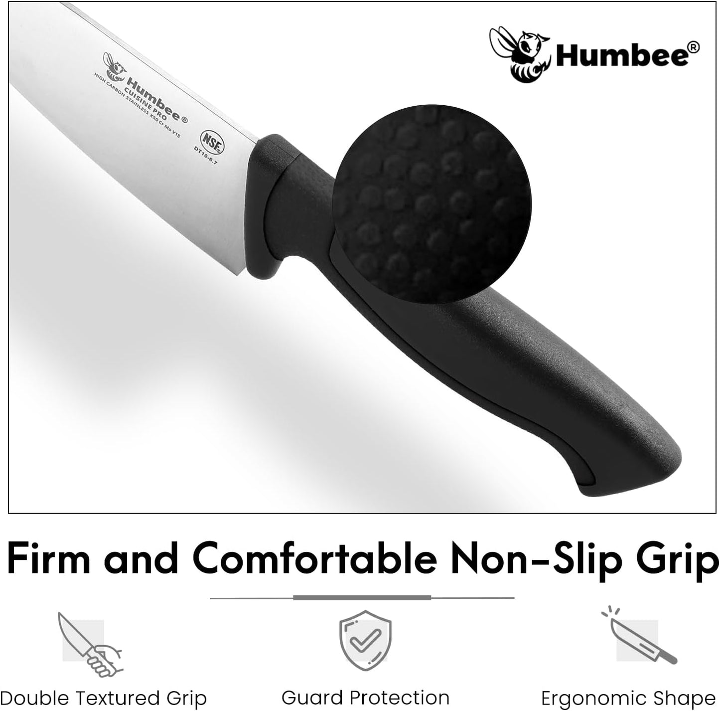 7.5-Inch Nakiri Knife, High Carbon Stainless Steel Hollow Grind Blade, Razor Sharp Edge, Ergonomic Non-Slip Handle, Cleaver Style, DT-50 Series, Orange