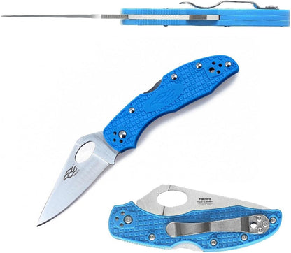 Firebird GANZO F759MS-BL Folding Pocket Knife 440C Stainless Steel Serrated Blade Anti-Slip Handle with Clip Fishing Camping EDC Utility Pocket Knife (Blue)