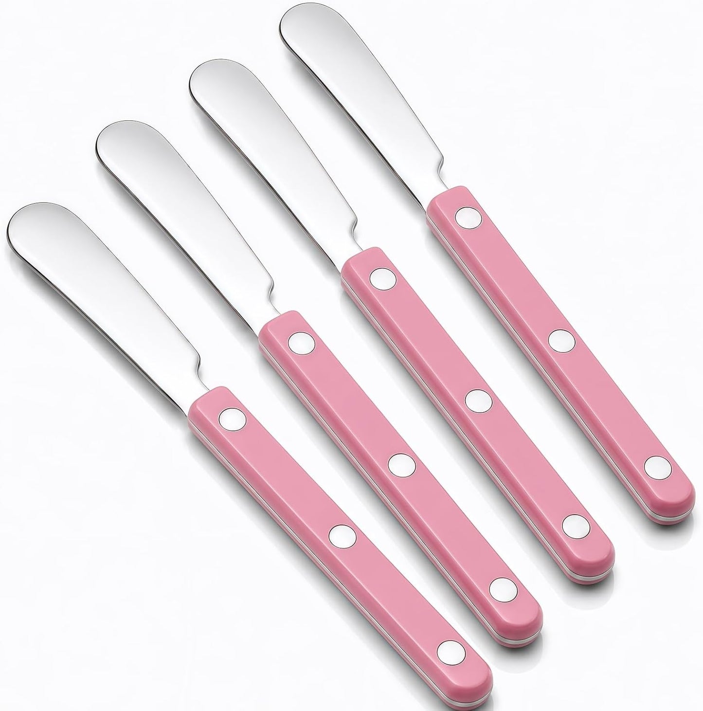 4PCS Stainless Steel Butter Knives Set: 6.3 Inch Cheese Spreader 304 Stainless Steel with Ergonomic Handle for Cheese, Butter & Jam (green)