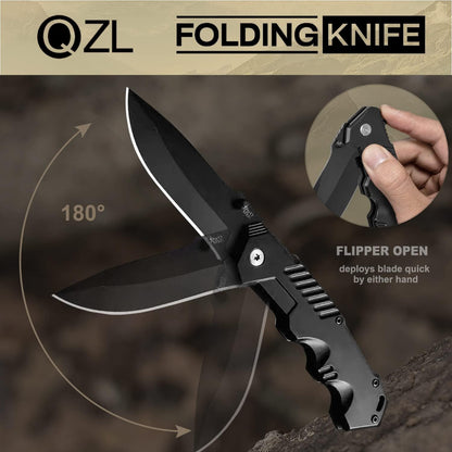 Pocket Knife for Men, Folding Knife with Clip, EDC Pocket Knives with Flipper Open and Liner Lock, Sharp Tactical Knife for Outdoor Survival Camping Hunting Fishing, Cool Knifes for Dad, Mens Gift