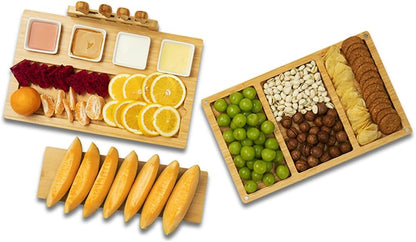 drmvalg Charcuterie Board Cheese Tray Set with Stainless Steel Knives, Slates and Bowls. Gift for Housewarming, Wedding Couple, Bridal Shower (cb001)