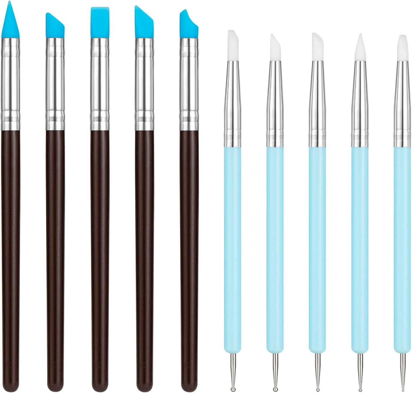 Amrules Clay Tools Kit, 12 PCS Polymer Clay Cutter Tools, Rectangle Shape Acrylic Press Board and Roller Pin Supplies Suitable for Shaping, Carving, Pottery Craft and DIY Projects
