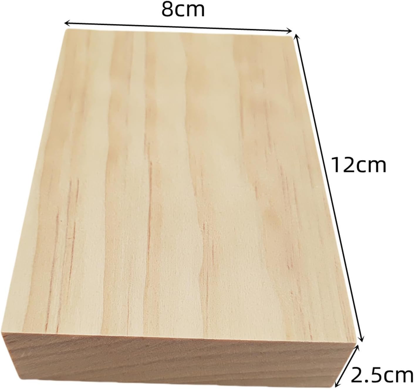4PCS Rectangle Wood Boards Unfinished Wood Blocks for Crafting, 8x6x1in Blank Whittling Wooden Blocks for Wood Carving,Painting & Burning