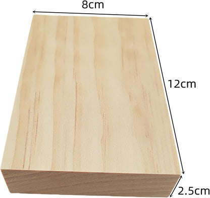 4PCS Rectangle Wood Boards Unfinished Wood Blocks for Crafting, 8x6x1in Blank Whittling Wooden Blocks for Wood Carving,Painting & Burning