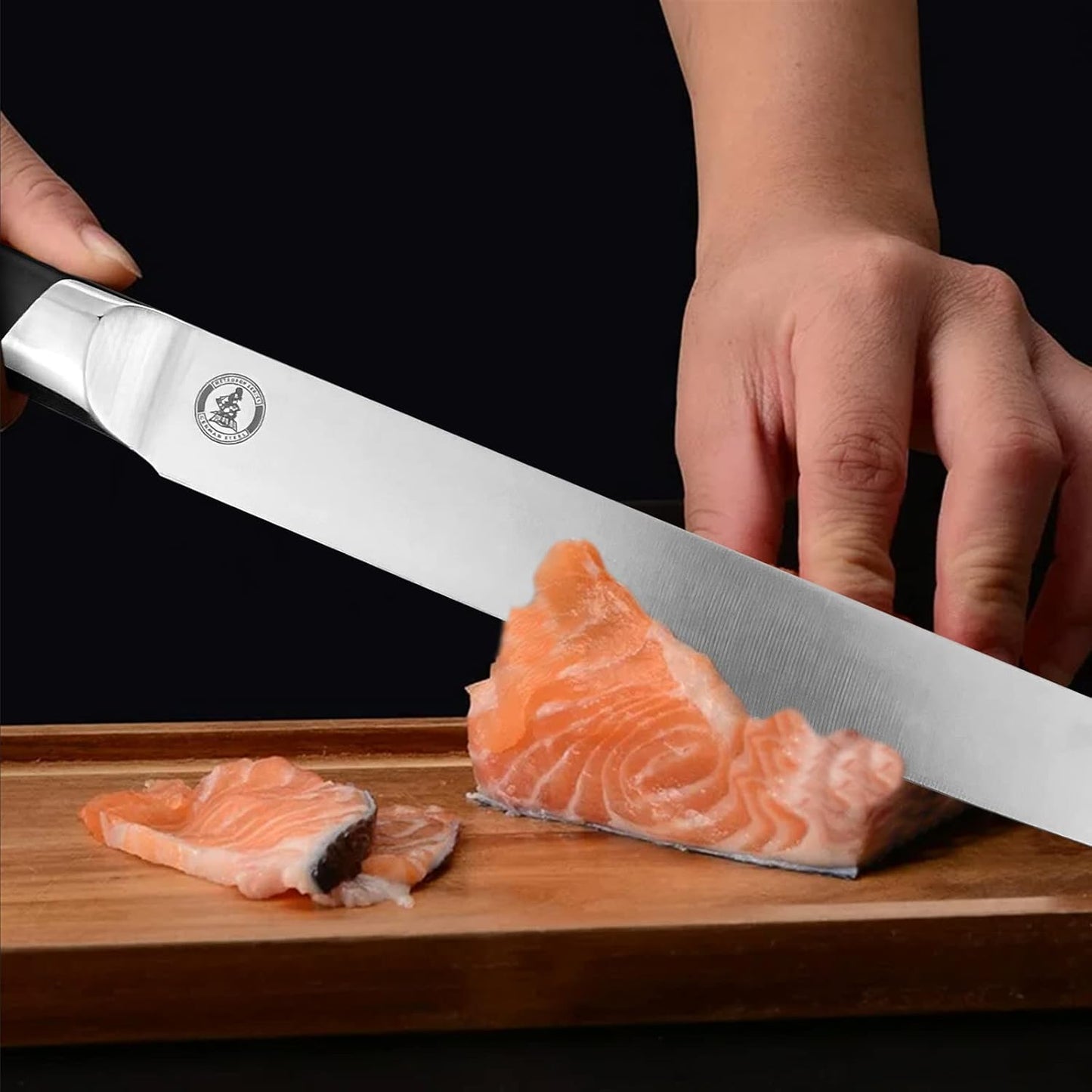 Kitory Slicing Carving Knife - 12" Brisket Knife - Pakka Wood Handle - Forged German High Carbon Steel Granton Blade, BBQ, Grilling Gifts For Men -Metadrop Series