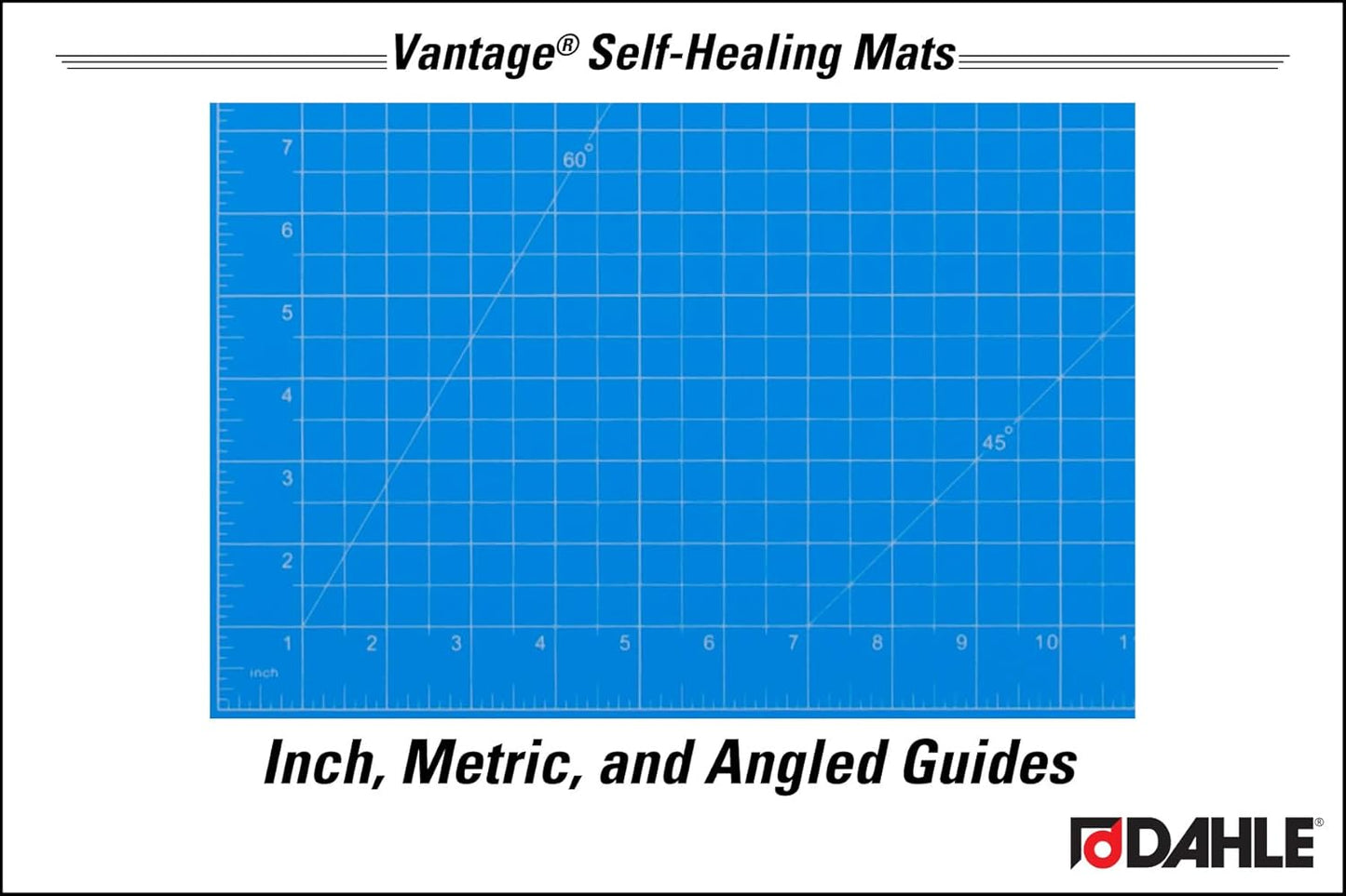 Dahle Vantage 10680 See-Through Premium Self-Healing Cutting Mat, 9"x12", 1/2" Grid, 5 Layers for Max Healing, Perfect for Crafts & Sewing, Clear