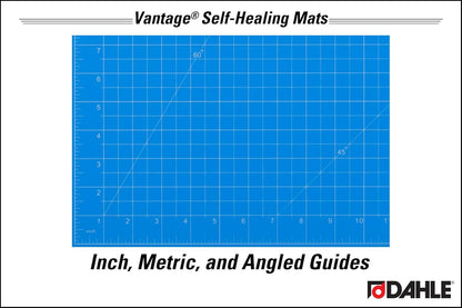 Dahle Vantage 10680 See-Through Premium Self-Healing Cutting Mat, 9"x12", 1/2" Grid, 5 Layers for Max Healing, Perfect for Crafts & Sewing, Clear