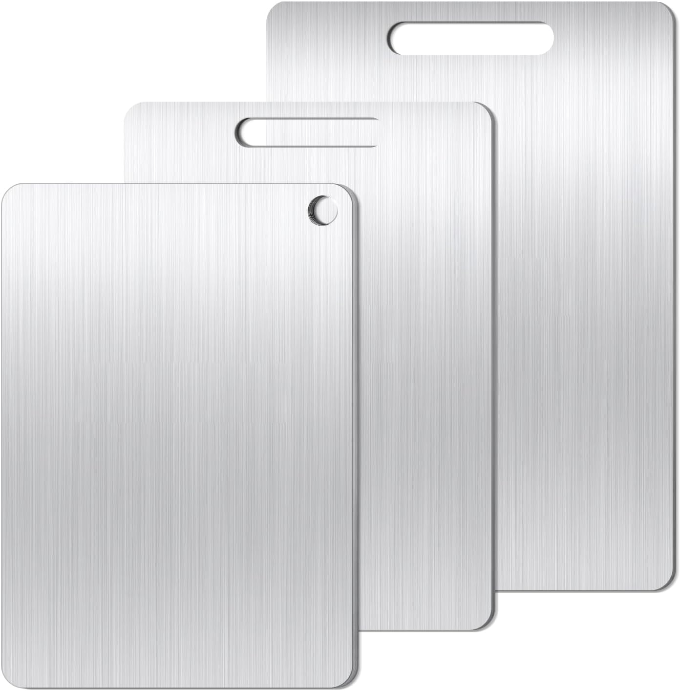 Titanium Cutting Board Set of 1, 18 * 12inches, Titanium Cutting Boards for Kitchen, Food Grade Metal Double Sided Chopping Boards for Kitchen Counter Meat Vegetable Fruit Outdoor Camping