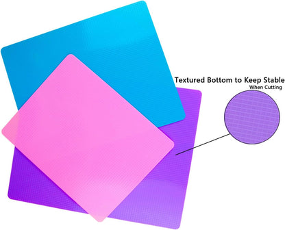4 Pieces Flexible Cutting Board mats, Plastic Cutting Boards for Kitchen Cooking, Cutting board sheets for Meat and Vegetables, Dishwasher Safe