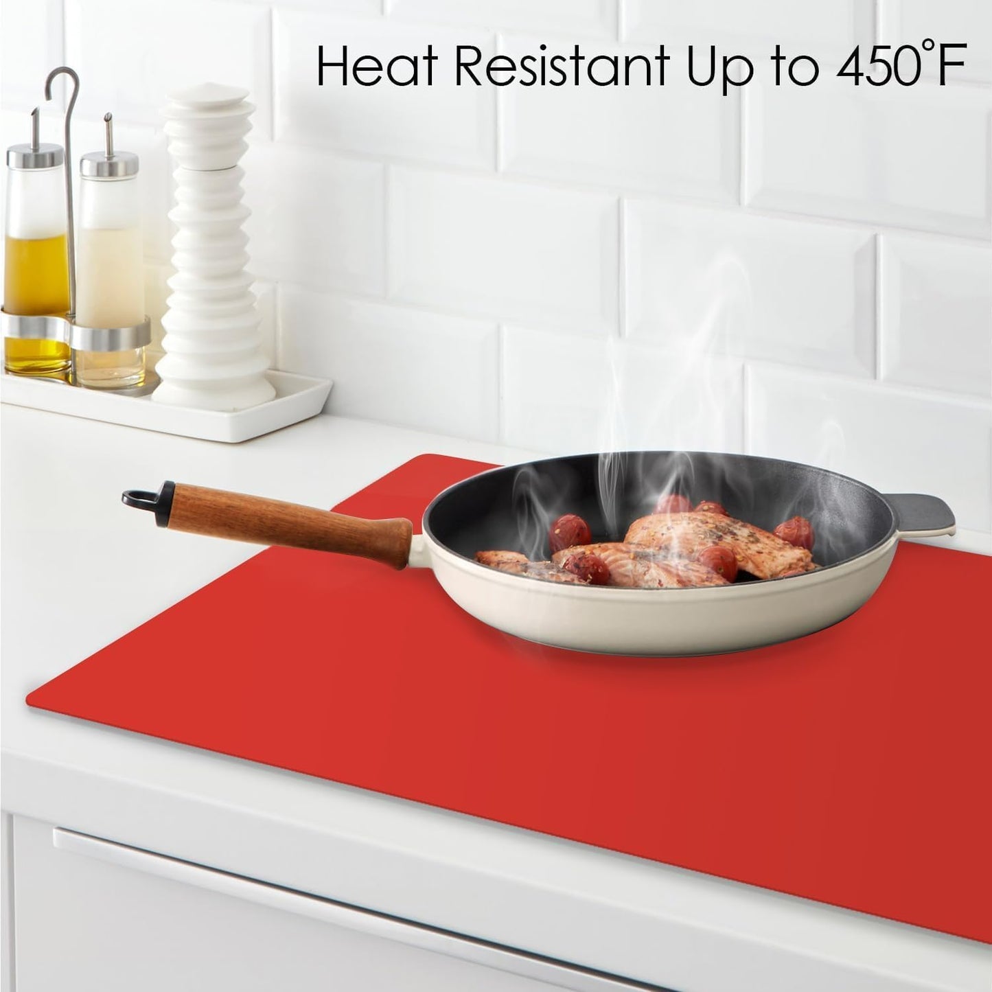 Extra Large Dark Green Countertop Mat - Silicone Table Kitchen Desk Mat - Non-Slip & Heat Resistant - Dinner Placemat Pastry Dough Rolling Mat - Colors B