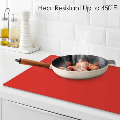 Extra Large Dark Green Countertop Mat - Silicone Table Kitchen Desk Mat - Non-Slip & Heat Resistant - Dinner Placemat Pastry Dough Rolling Mat - Colors B