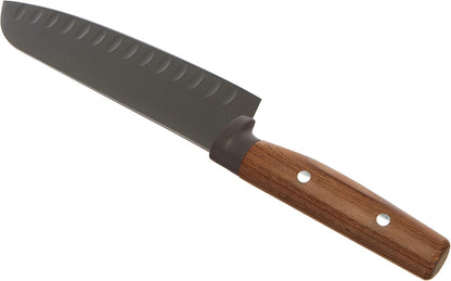 Wüsthof Urban Farmer 7" Hollow Edge Santoku Knife, Brown