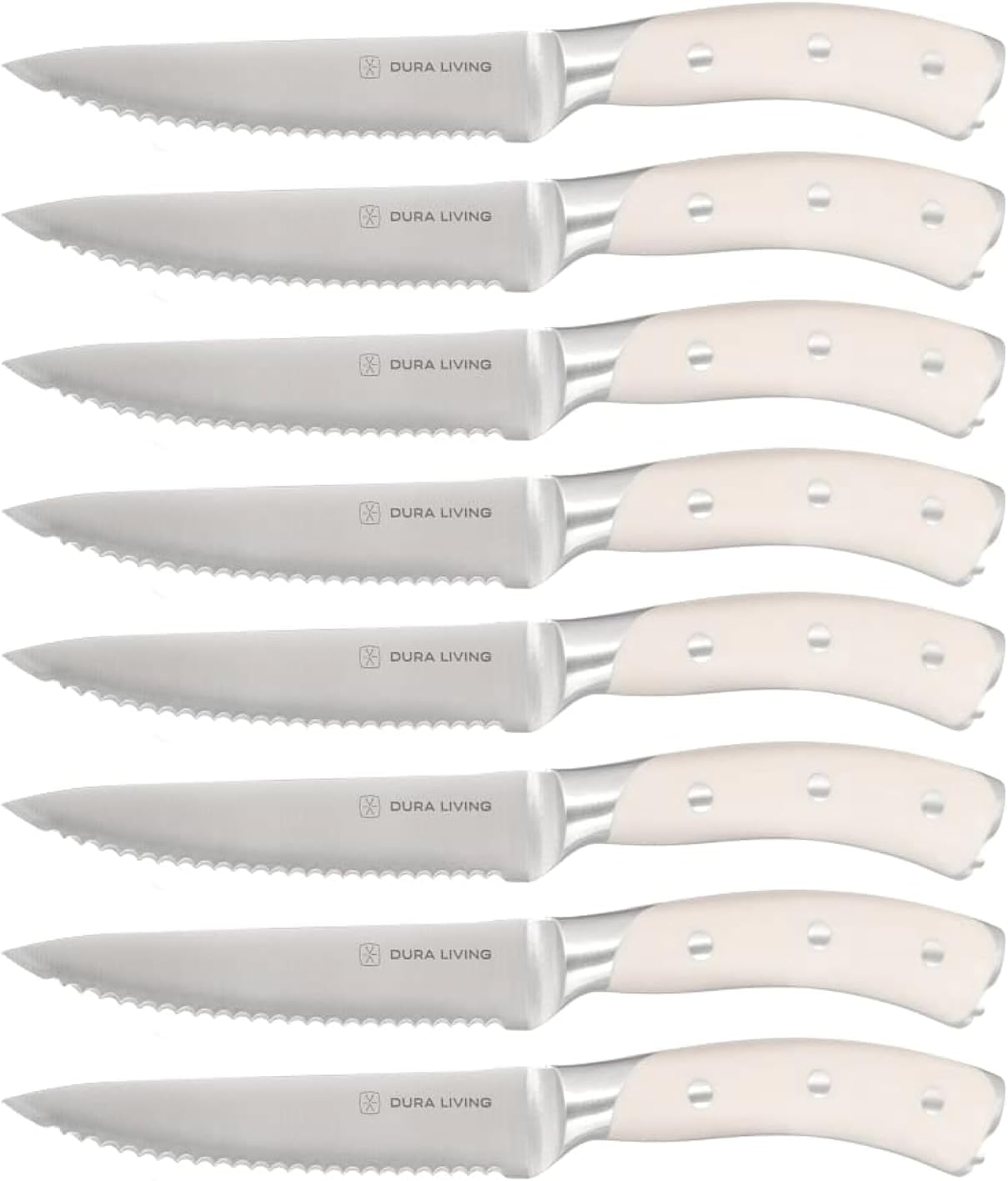 DURA LIVING 2-Piece Kitchen Knife Set – Ultra Sharp Precision German Stainless Steel Blades, 5” Utility & 3.5” Paring Knife with Ergonomic Handles, Multipurpose for Slicing & Peeling, Black Handle