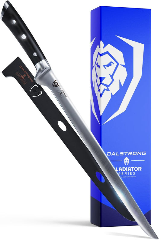 Dalstrong Spanish Style Meat & Ham Slicer - 12 inch - Gladiator Series Elite - German High Carbon Steel - w/Sheath - NSF Certified