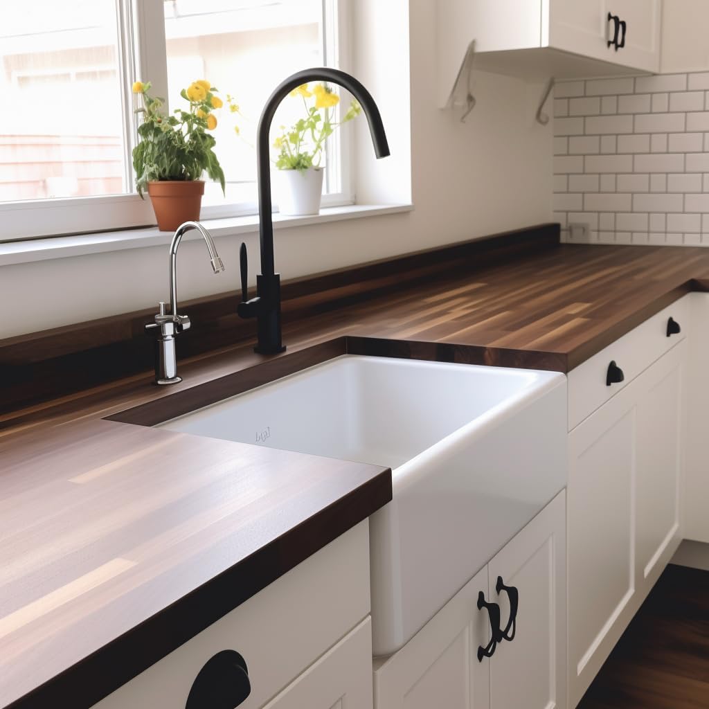 Walnut Wood Backsplash, 25x4x3/4 inches, USA-Grown Solid Hardwood, Pre-Sanded & Pre-Finished, Ready to Use, Ideal for Pairing with CONSDAN Butcher Block Countertop