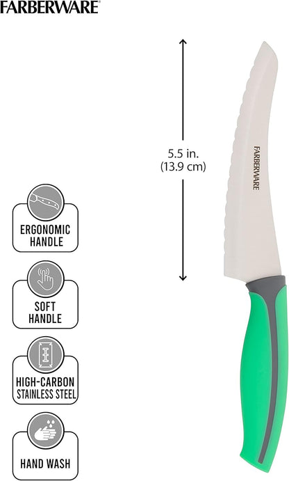 Farberware Precise Slice Utility Knife Set, 3 Piece, Multicolor