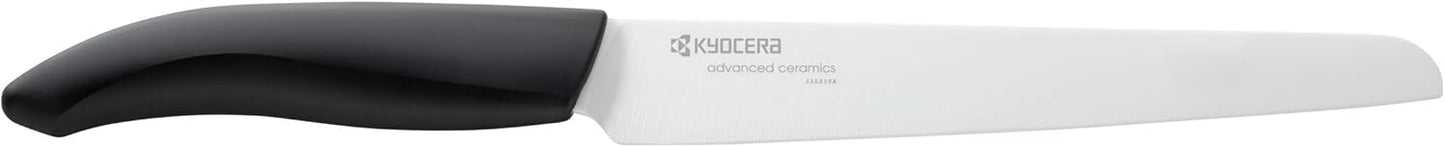 Kyocera Advanced Ceramic Revolution Series 6-inch, Chef's Santoku Knife, Black Handle, White Blade , 6 Inch - FK-160 WH