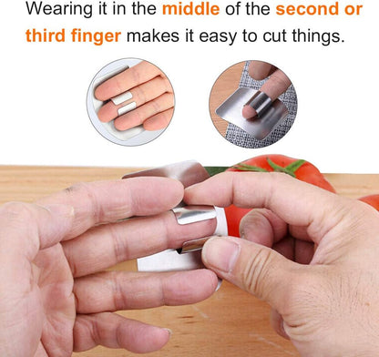 304Stainless Steel Finger Guards, New Finger Hand Protector for Cutting Food, 4 Packs of Finger Protectors when Cutting, Slicing, Dicing, Kitchen Tool Knife Shields Guards Avoid Hurting