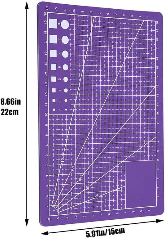 A5 Self Healing Cutting Mat Double Sided, 8.5in×6in Small Cutting Mat Craft Cutting Board Great for Scrapbooking, Quilting, Fabric, Sewing Crafts Projects
