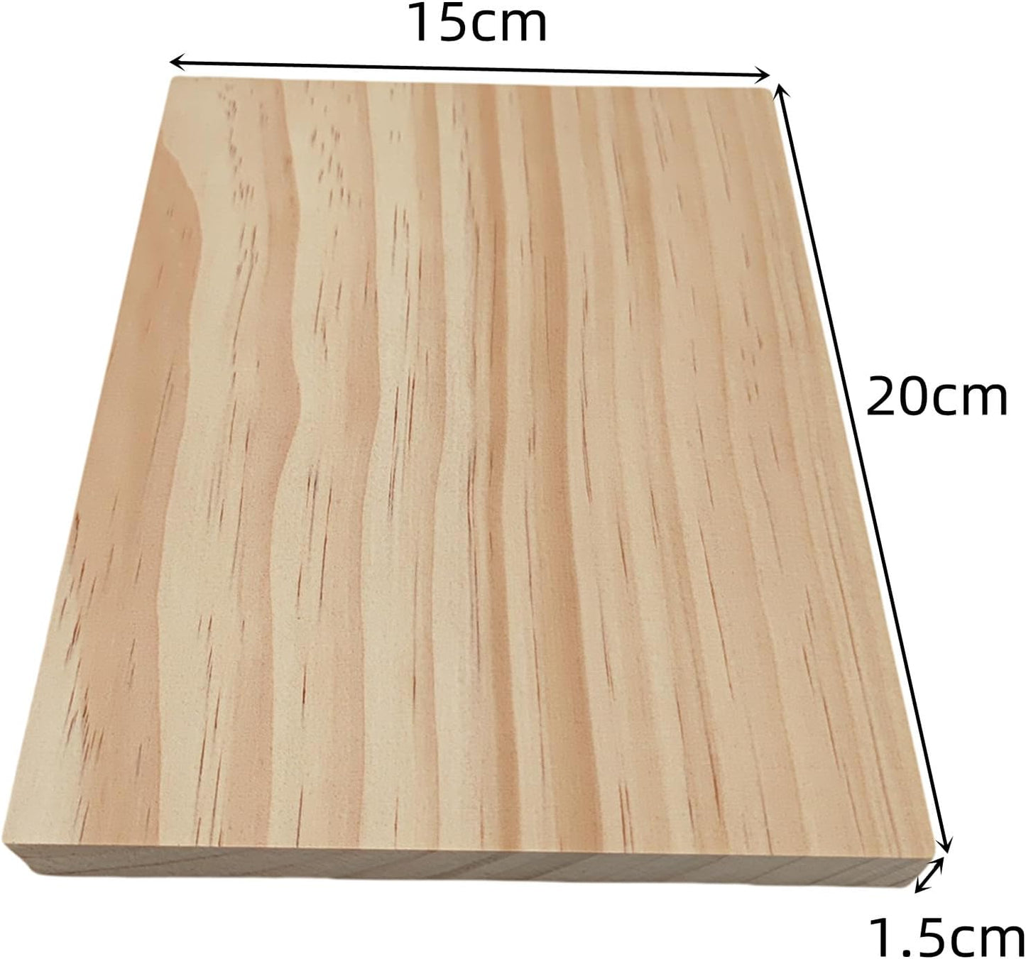 4PCS Rectangle Wood Boards Unfinished Wood Blocks for Crafting, 8x6x1in Blank Whittling Wooden Blocks for Wood Carving,Painting & Burning