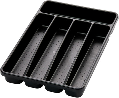 madesmart Silverware Tray, 5 Compartment Flatware Organizer for Forks, Knives & Spoons, Durable Drawer Organizer, Granite