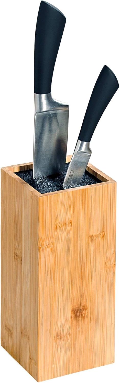 Kesper Knife Block, 10 x 10 x 23 cm, Wood, Beige