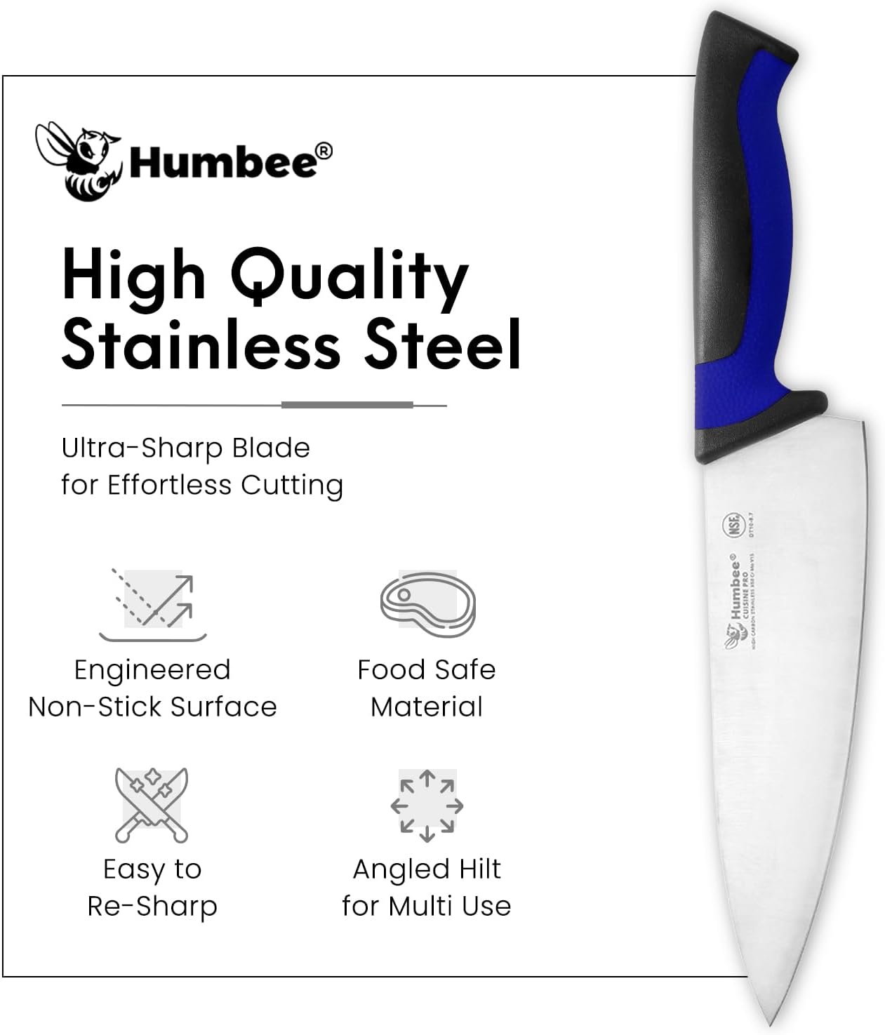 7.5-Inch Nakiri Knife, High Carbon Stainless Steel Hollow Grind Blade, Razor Sharp Edge, Ergonomic Non-Slip Handle, Cleaver Style, DT-50 Series, Orange