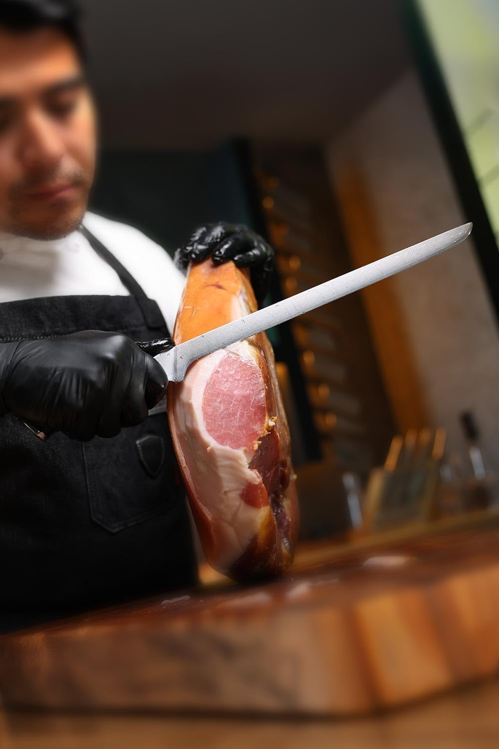 Dalstrong Spanish Style Meat & Ham Slicer - 12 inch - Gladiator Series Elite - German High Carbon Steel - w/Sheath - NSF Certified