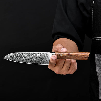5-Inch Paring Knife - Japanese VG-10 Super Steel 67-Layer Damascus Blade - Fruit Utility Knife for Carving & Peeling - Luxury Gift Box with Color Wooden Handle - Includes Scabbard