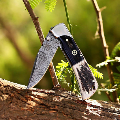 Hawkbill,Folding Pocket Knife with Steel Blade, Lineman utility Tools,Black&Green G10 Handle.