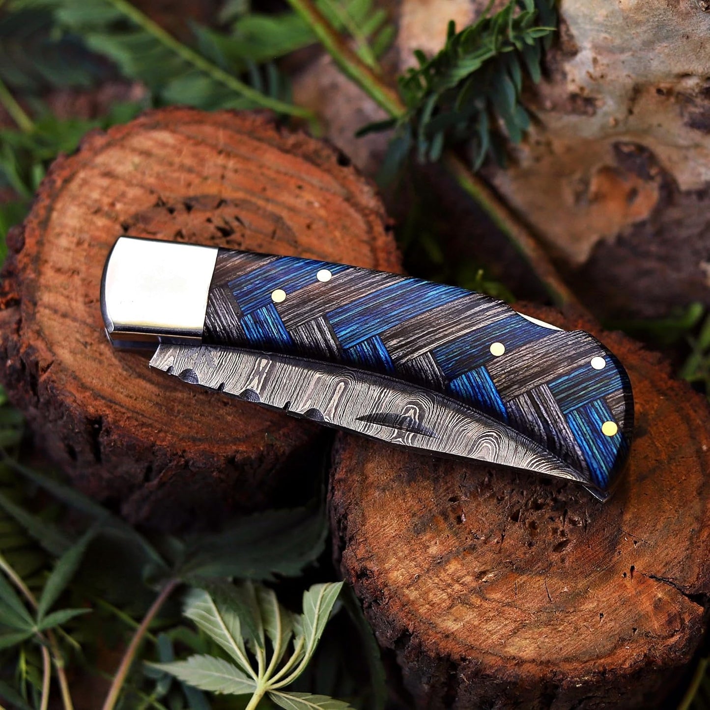 Hawkbill,Folding Pocket Knife with Steel Blade, Lineman utility Tools,Black&Green G10 Handle.