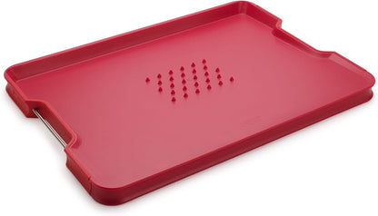 Joseph Joseph Cut&Carve Plus - Non-Slip, Multi-Function, Double-Sided Cutting Board for Food Preparation and Carving- Dishwasher Safe, Large – Black