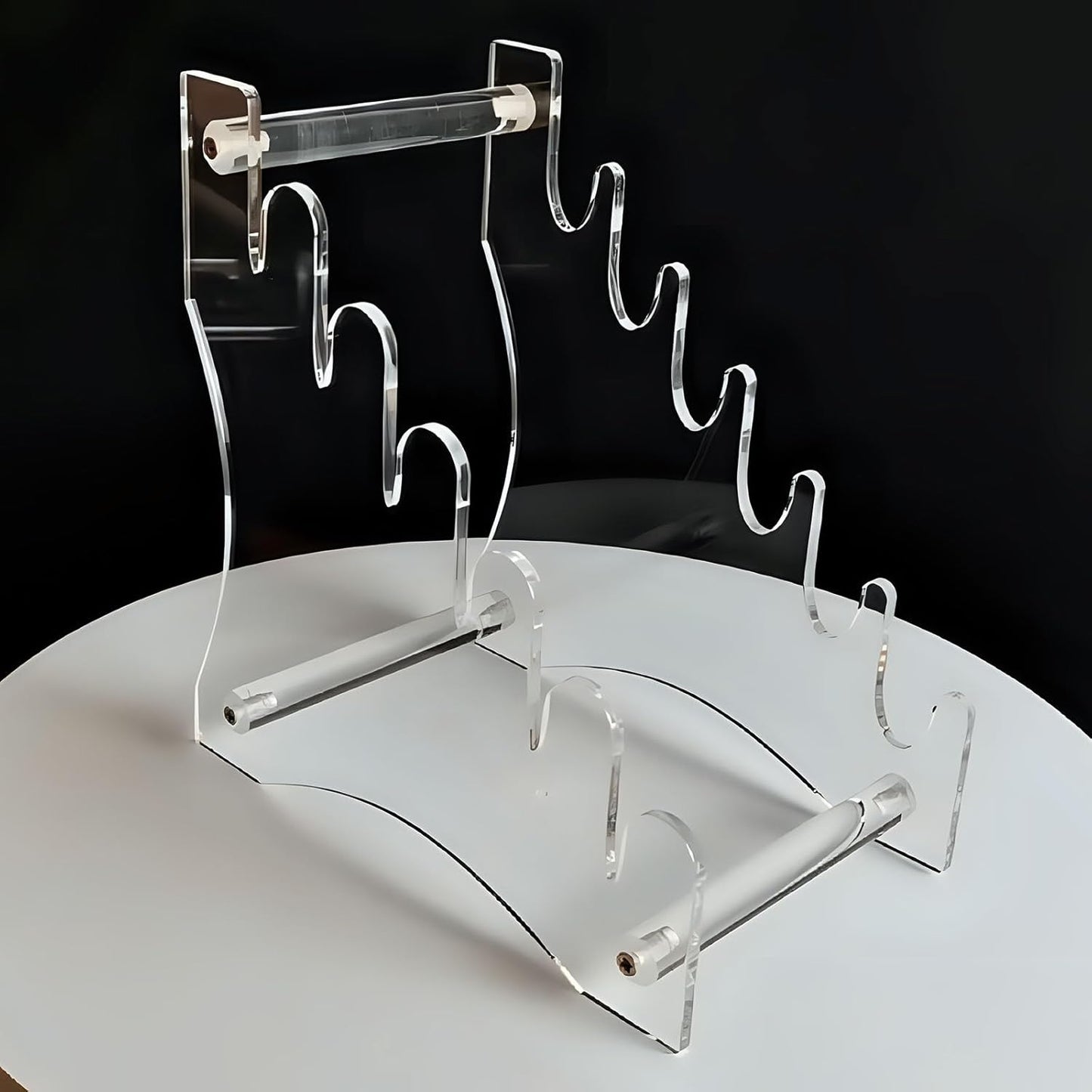 WANLIAN Knife Display Stand,Knife Holder Knife Storage Rack Acrylic Knife Display Case for display collectible knives (Black)