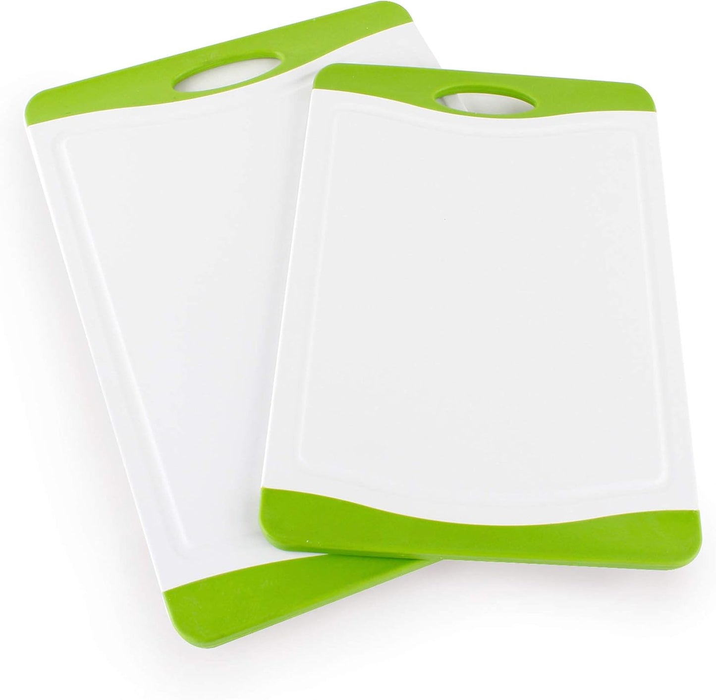 Neoflam 4 Piece Plastic Coded Cutting Board Set plus Organizer with Food Icon, Microban Protection, Extra Large, BPA Free, Juice Groove, Non Slip, Dishwasher Safe, Multicolor