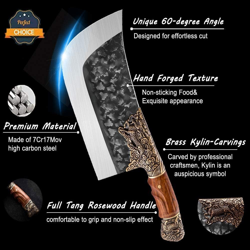 Purple Dragon Serrated Steak Knives Set of 4 - High Carbon German Steel Steak Knife Set with Square Wooden Handle - Effortless Cutting - Christmas Gift for Men and Women