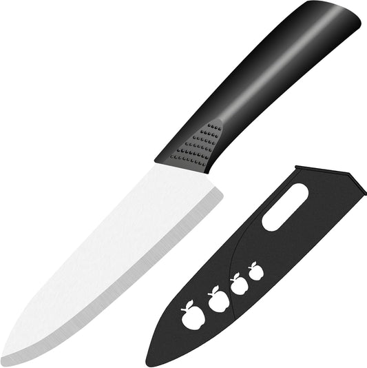 Ceramic Knife - 8 inch Chef's Knife - Light, Precise, Sharp Ceramic Kitchen Knife with Sheath Cover