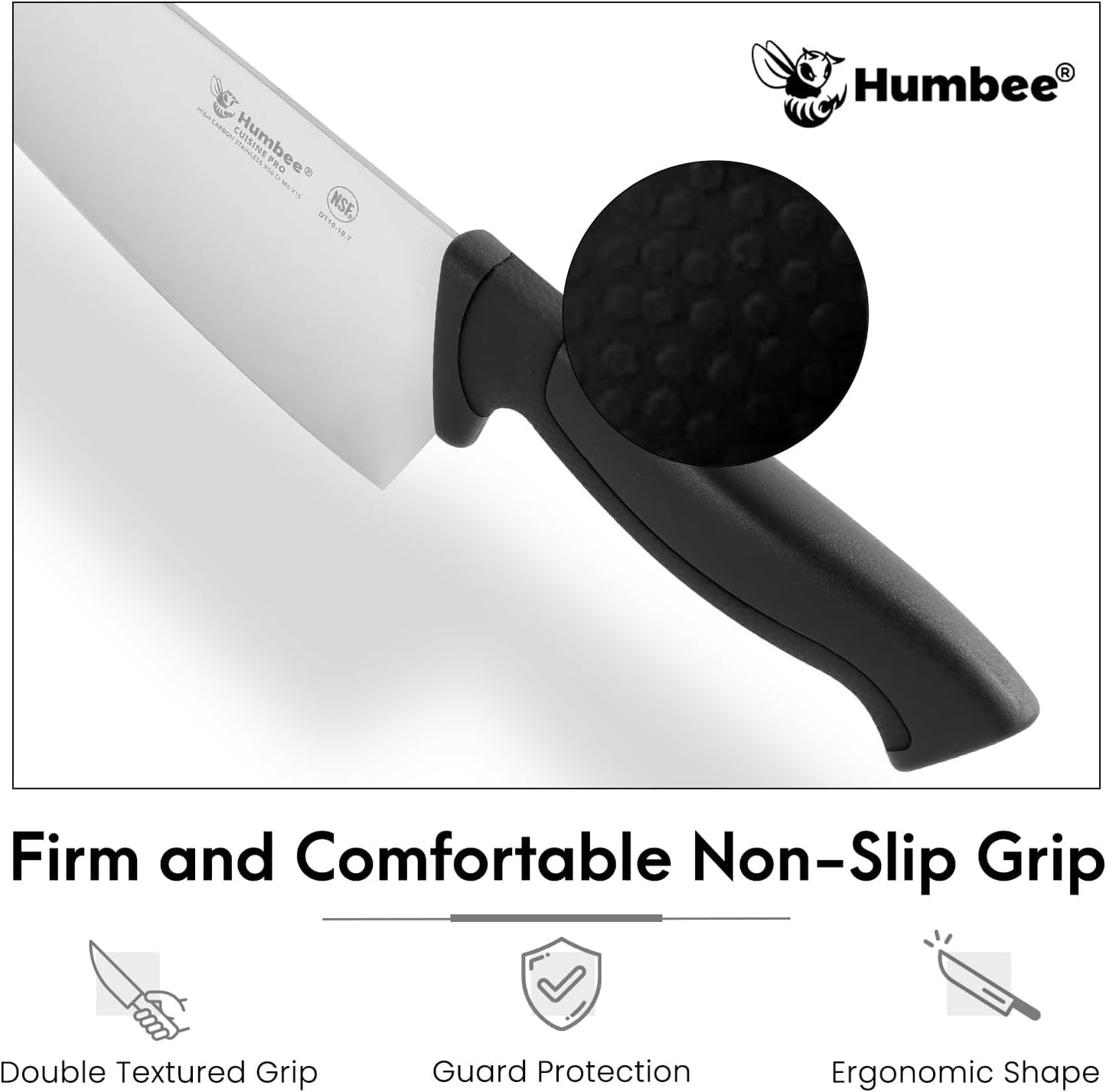 7.5-Inch Nakiri Knife, High Carbon Stainless Steel Hollow Grind Blade, Razor Sharp Edge, Ergonomic Non-Slip Handle, Cleaver Style, DT-50 Series, Orange