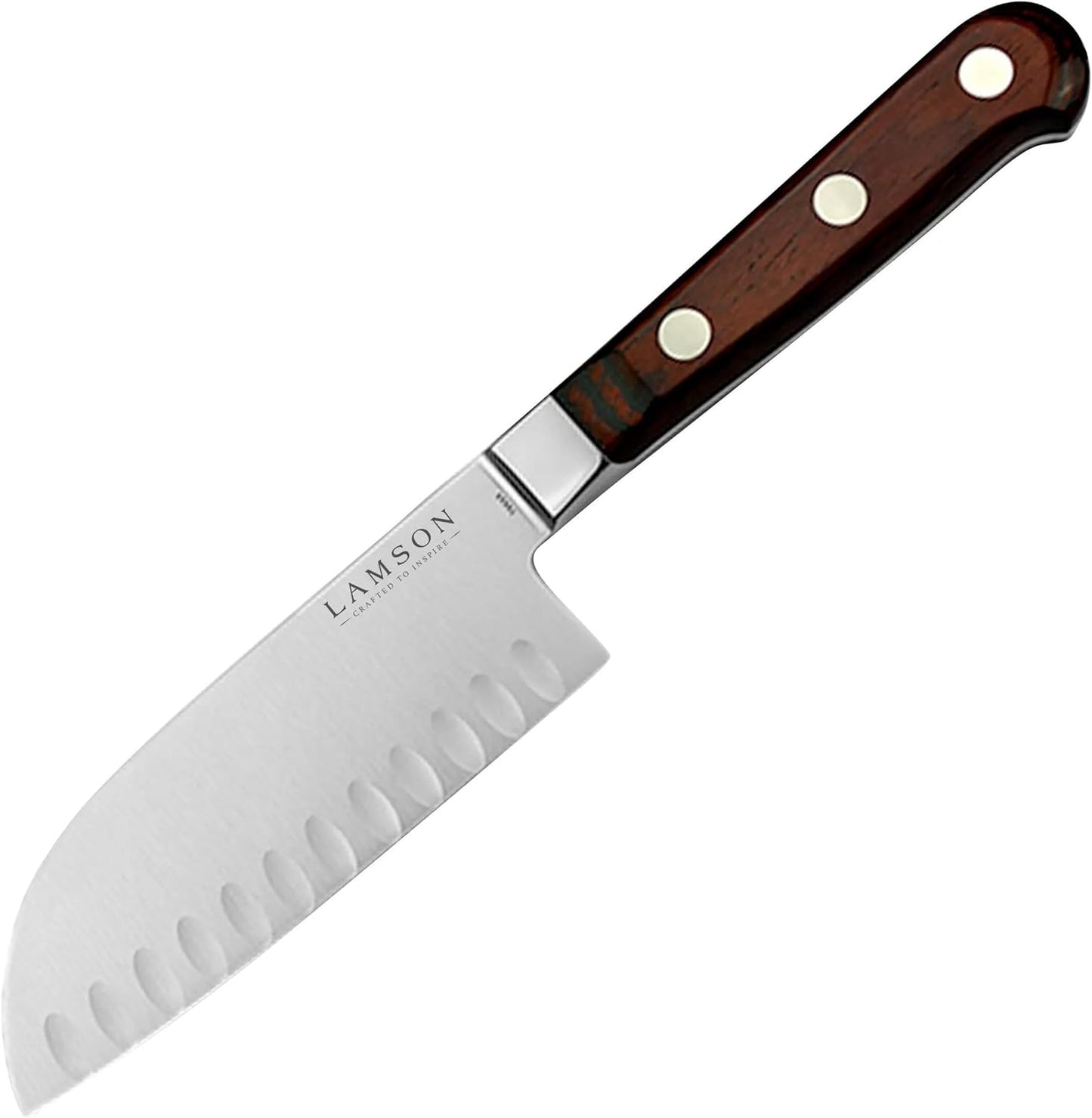 Lamson 5" Santoku Knife | Premier Forged Series | Hollow Edge (FIRE)