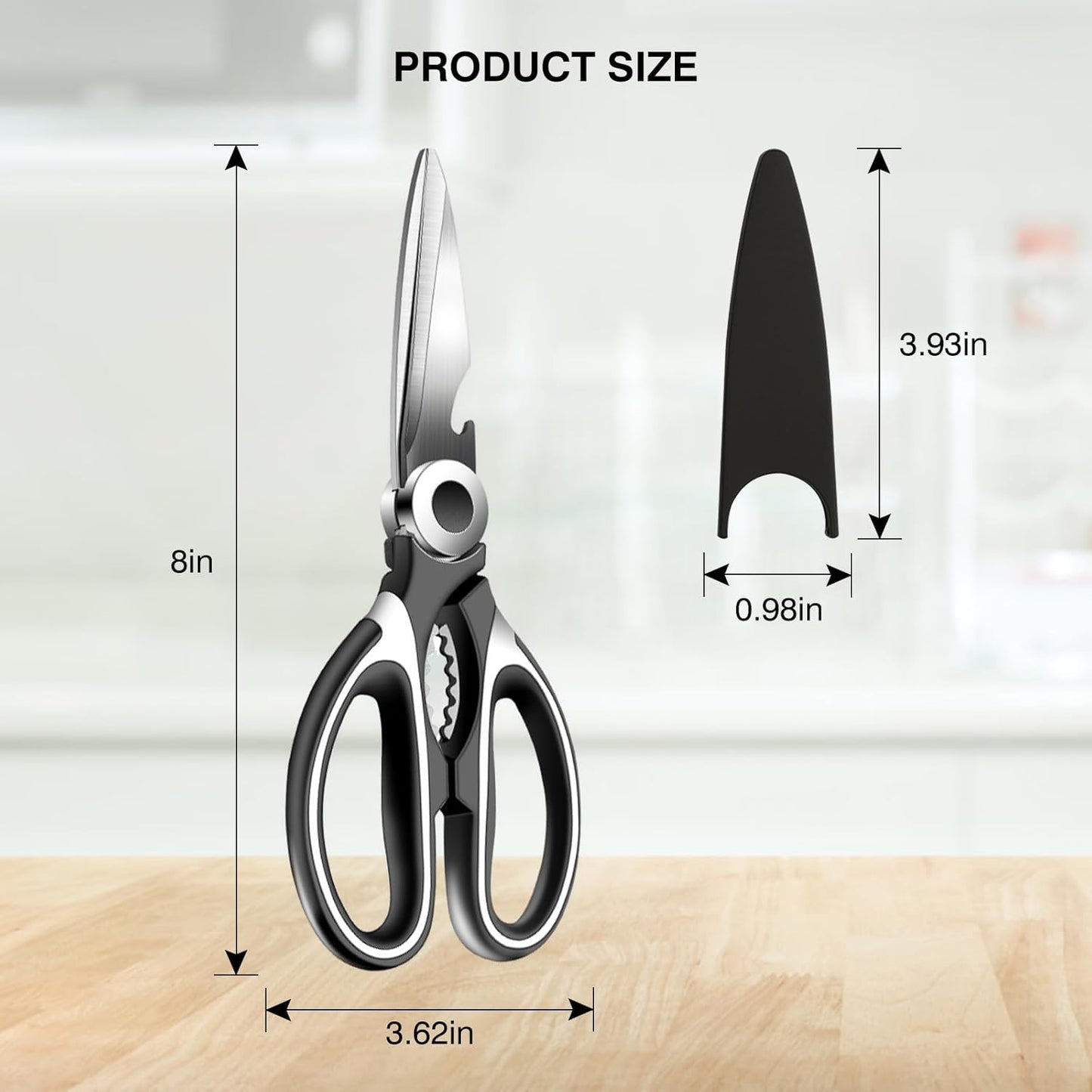 NileHome Kitchen Scissors, Stainless Steel Scissors All Purpose Heavy Duty, Kitchen Scissors for Food Dishwasher Safe, Kitchen Shears for Kitchen Meat Chicken Fish Poultry Herb Bread (Blue)