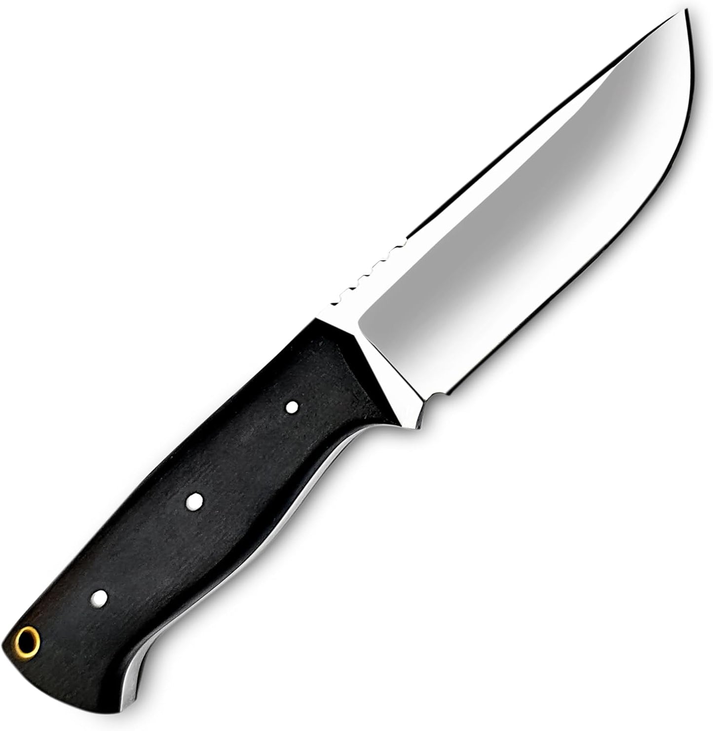 Warivo Damascus Steel Hunting Knife 10 Inch Fixed Blade with Leather Sheath Wood Handle, Skinning Knife for Camping Survival Bushcraft Outdoor Gear for Men