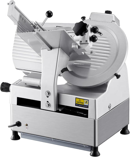 VEVOR Meat Slicer, 7.5 inch 200W Electric Deli Slicer Machine with SUS420 Blade, 0-0.6 inch Adjustable Thickness, ETL Certified Home Food-Slicer for Meat, Ham, Baguett, Steak