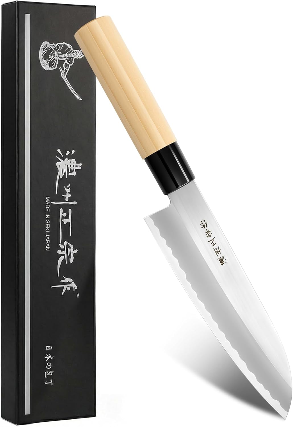 6.7 Inch Santoku Knife, Made in Japan, High Carbon Molybdenum Stainless Steel Japanese Chef Knife with Sakura Handle, Kitchen Knife for Slicing Meat, Vegetable & Fruit