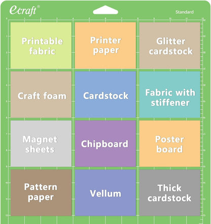 Ecraft 12x12 Cutting Mat 3-Pack, Strong/Standard/Light Adhesive, Compatible with Cricut Maker 3/Maker 4/Maker/Explore 3/4/Air 2/One, Variety Adhesive Sticky Cutting Mats Accessories