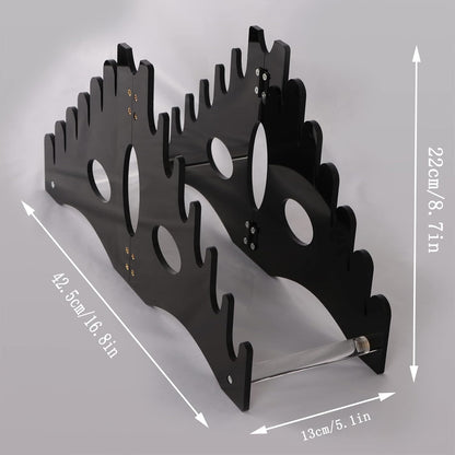Holds 12 Pocket Knife Display Case - Acrylic Tabletop Stand for Storage (Black)