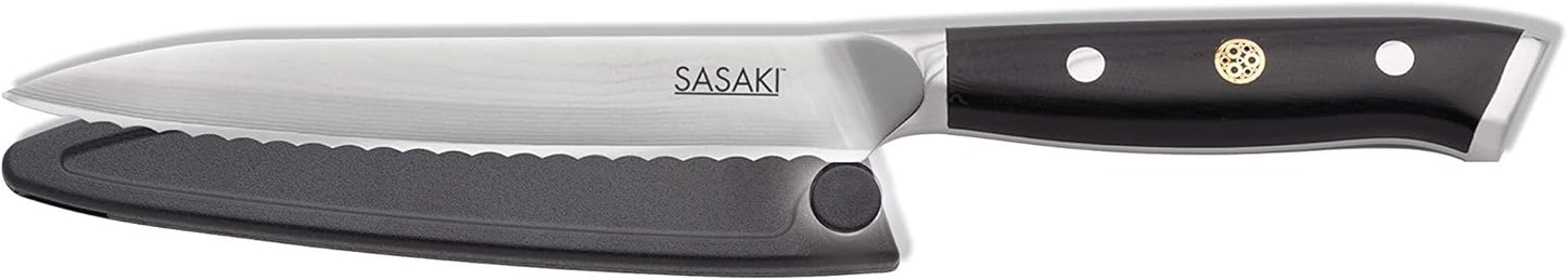 Sasaki 5228194 Masuta Japanese AUS-10 Stainless Steel Santoku Knife with Locking Sheath, 7-Inch